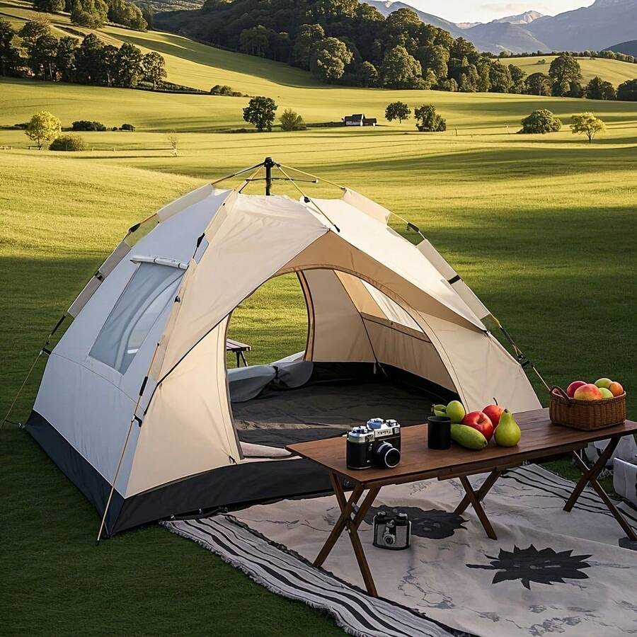 Travel Accessories You Need - Automatic Instant Setup Camping Tent, 1-3/3-4