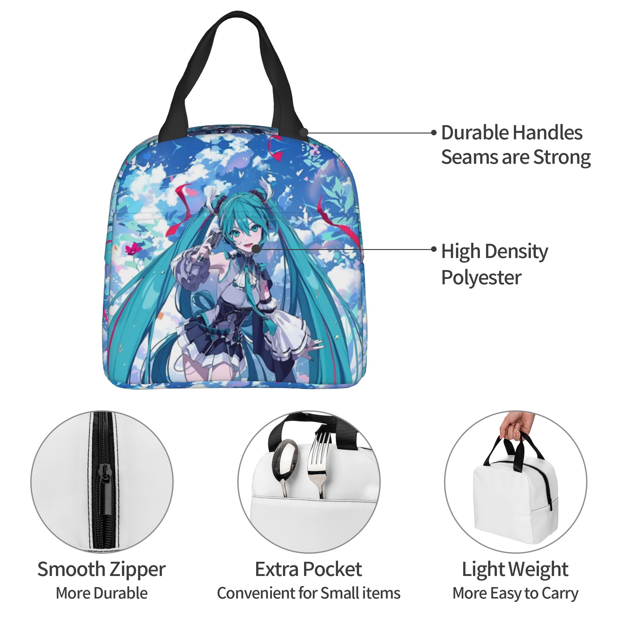 Travel Accessories 2022 - Custom H-Hatsunes Insulated Lunch Bags Mikus