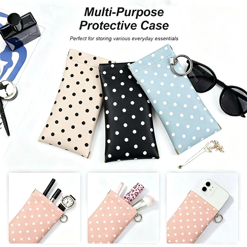 Travel Accessories Pouch For Women - 1pc Polka Dot Eyeglass Pouch with