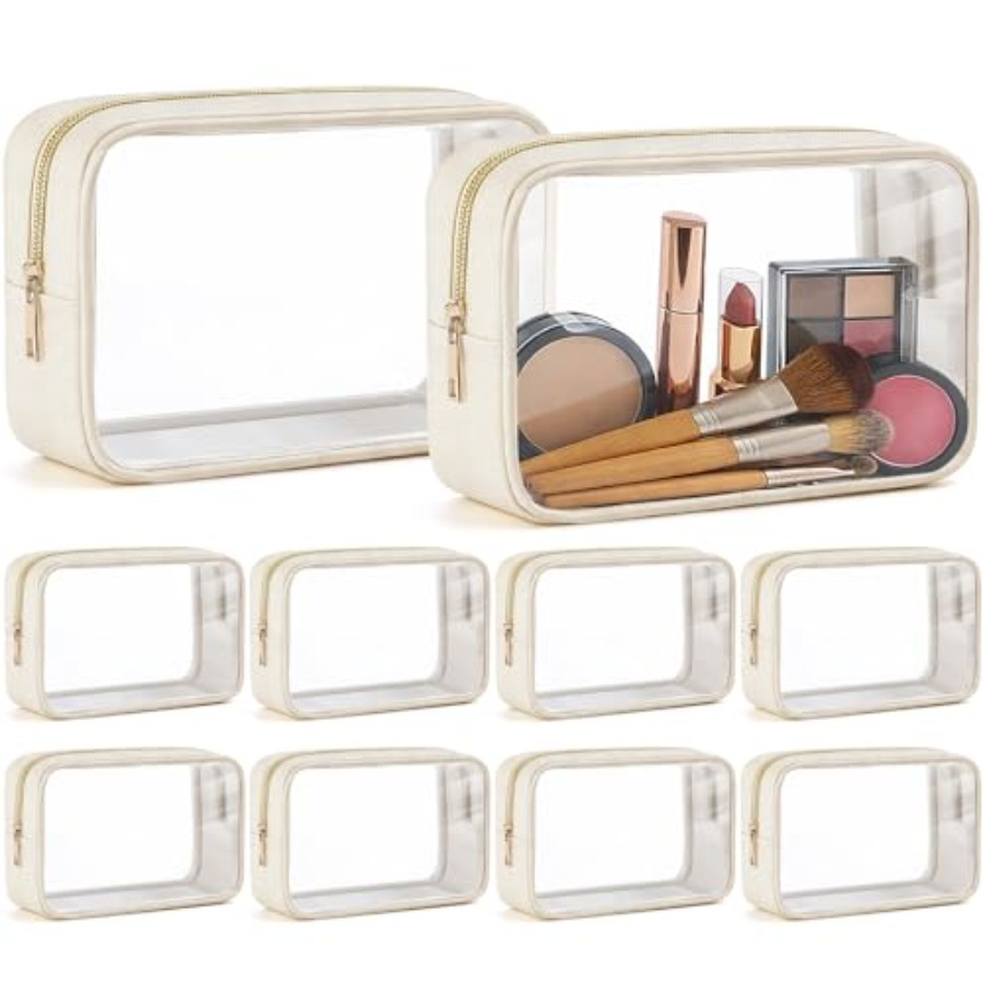 Toiletry Bag Tsa - 10 Pcs Clear Makeup Bag Bulk