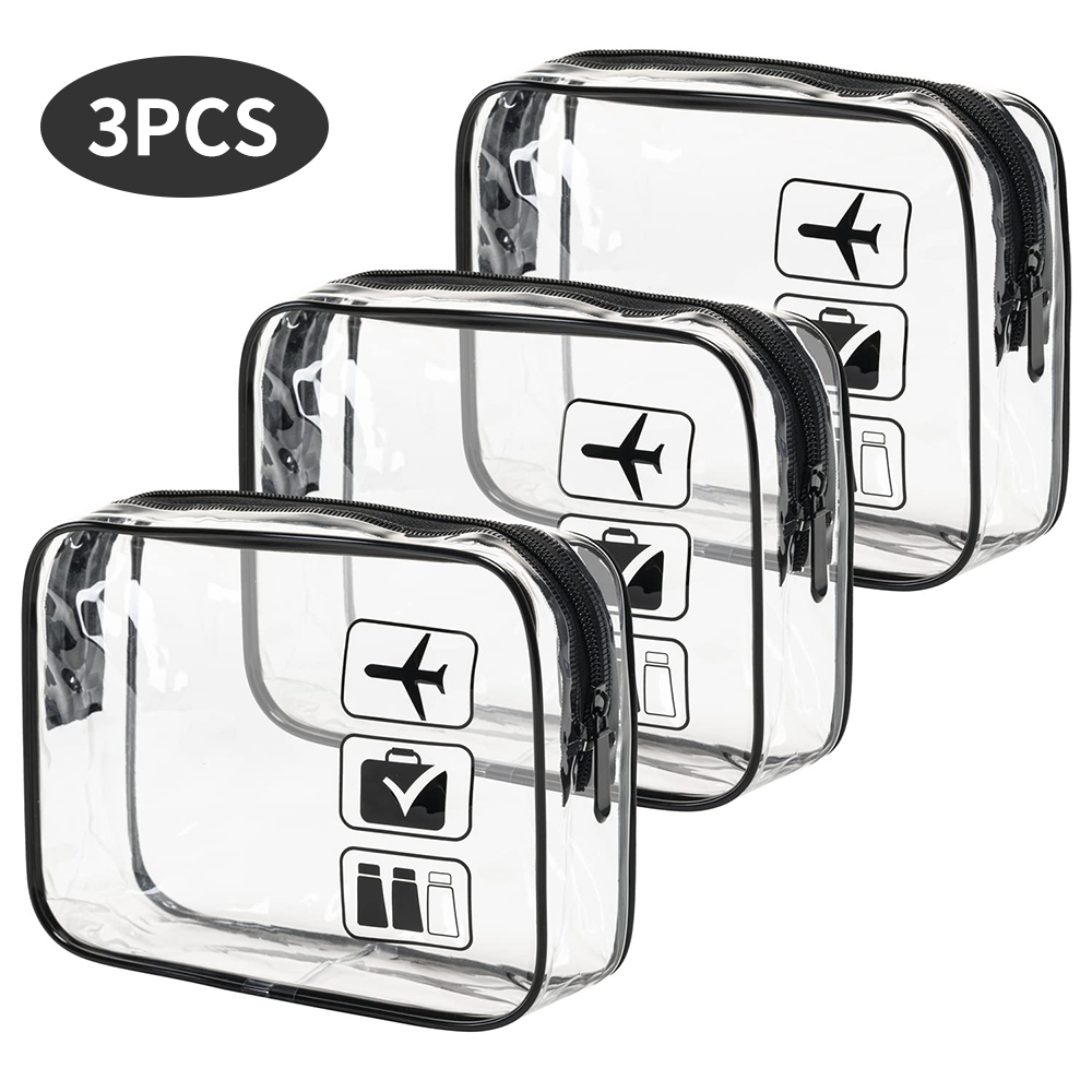 Toiletry Bag Tsa - Cosmetic Pouch 3 Pcs Clear Toiletries