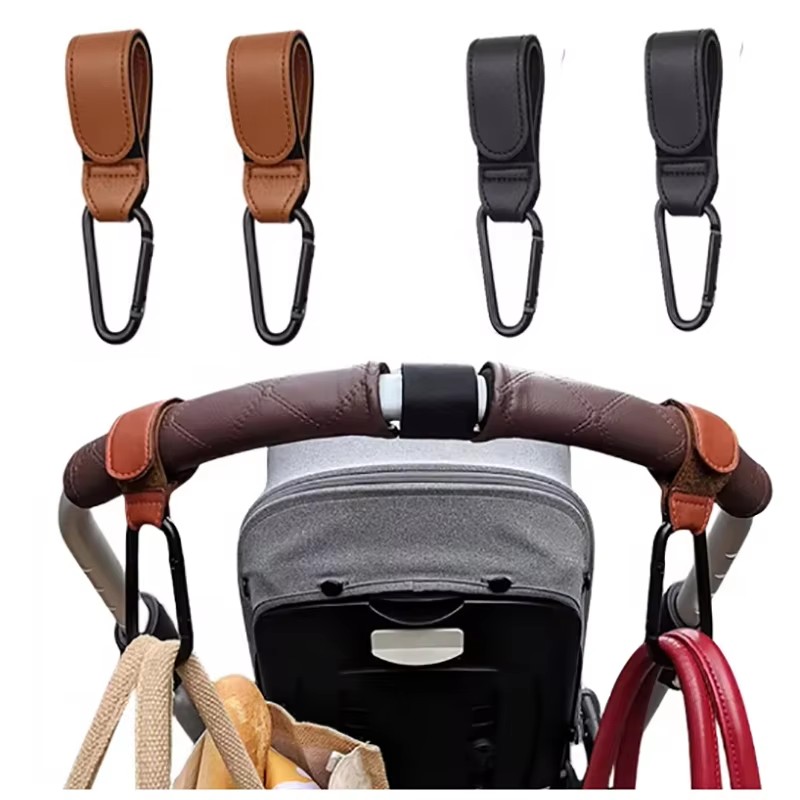 Travel Accessories For 3 Year Old - Baby Stroller Hook Fashion PU Leather