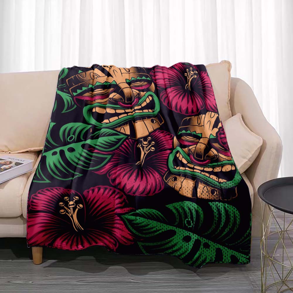 Tiki Bar Fashion Flannel Throw - đánh giá và giá Travel Accessories Hawaii