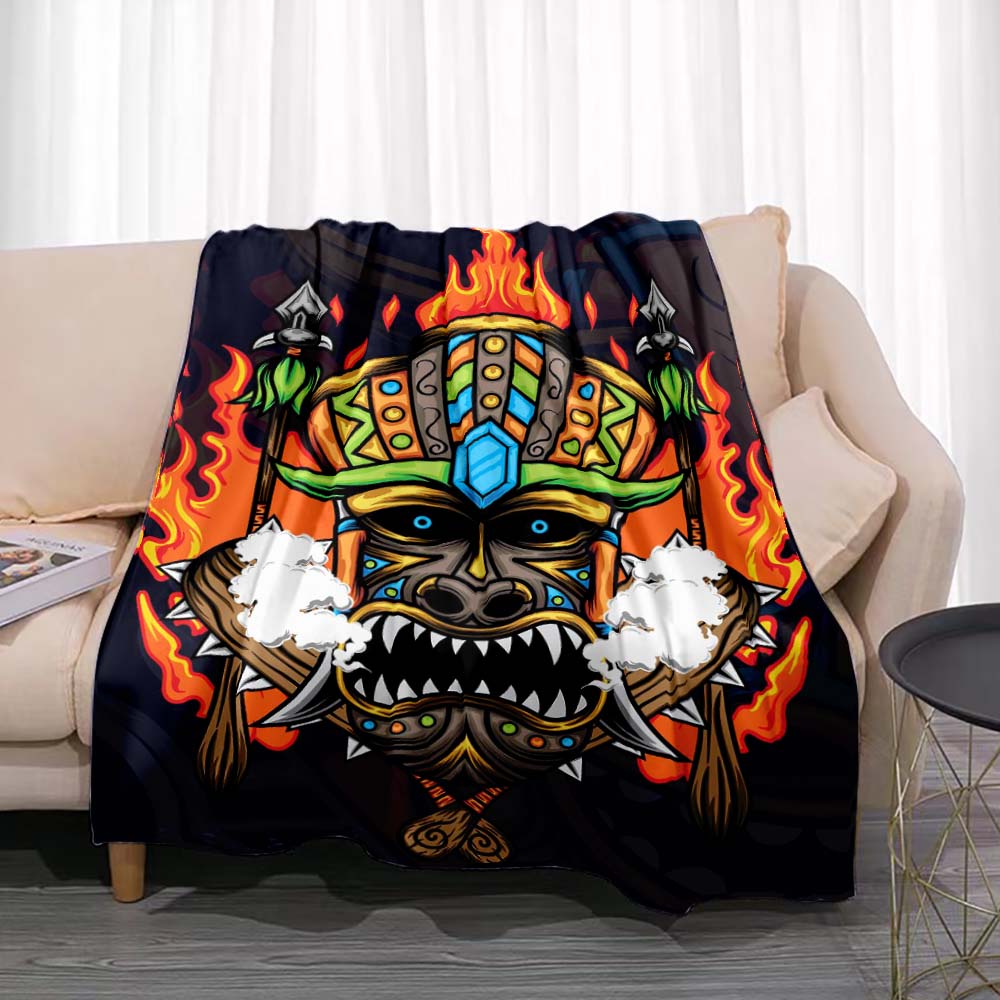 Tiki Bar Fashion Flannel Throw - đánh giá và giá Travel Accessories Hawaii