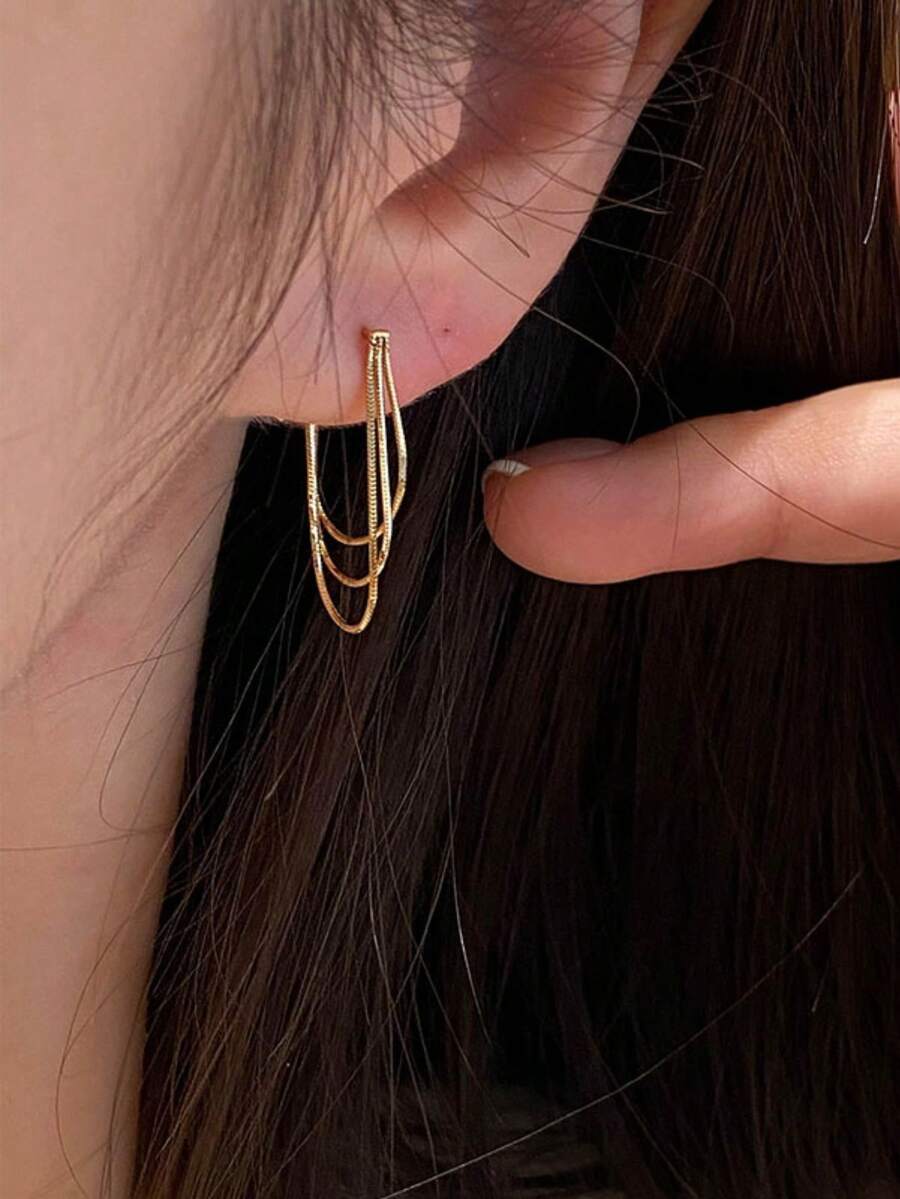 1 Pair Metal Chain Dangle Earr - đánh giá và giá Travel Accessories Dropshipping
