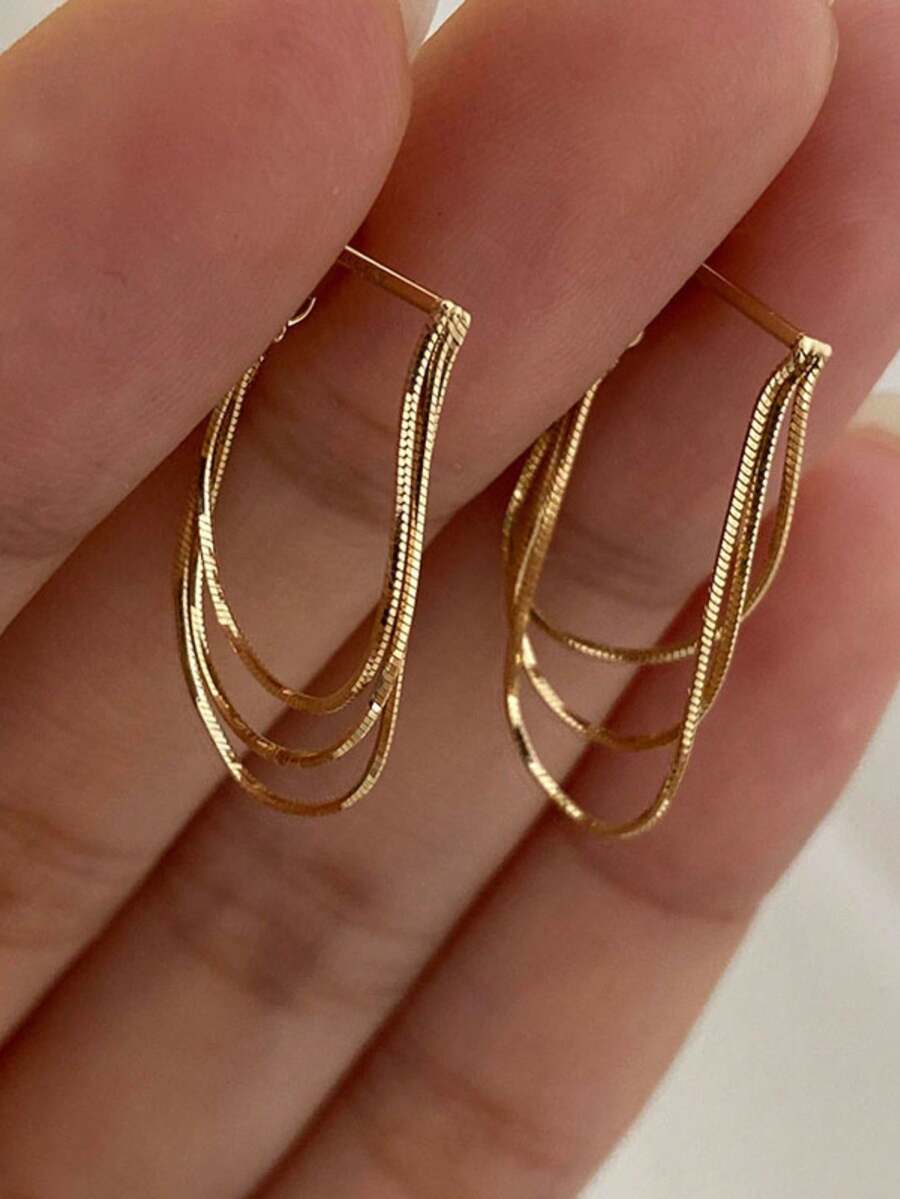 1 Pair Metal Chain Dangle Earr - đánh giá và giá Travel Accessories Dropshipping