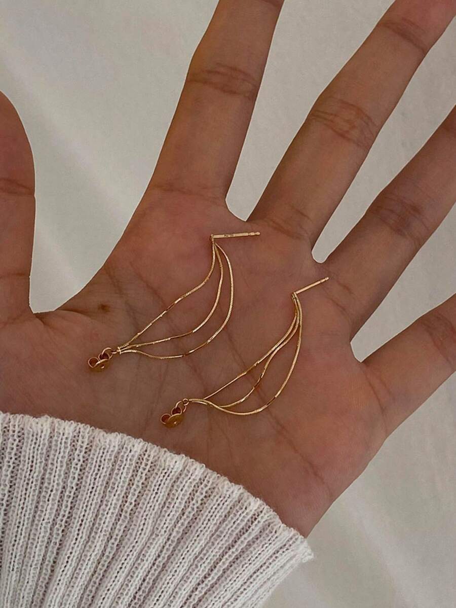 1 Pair Metal Chain Dangle Earr - đánh giá và giá Travel Accessories Dropshipping