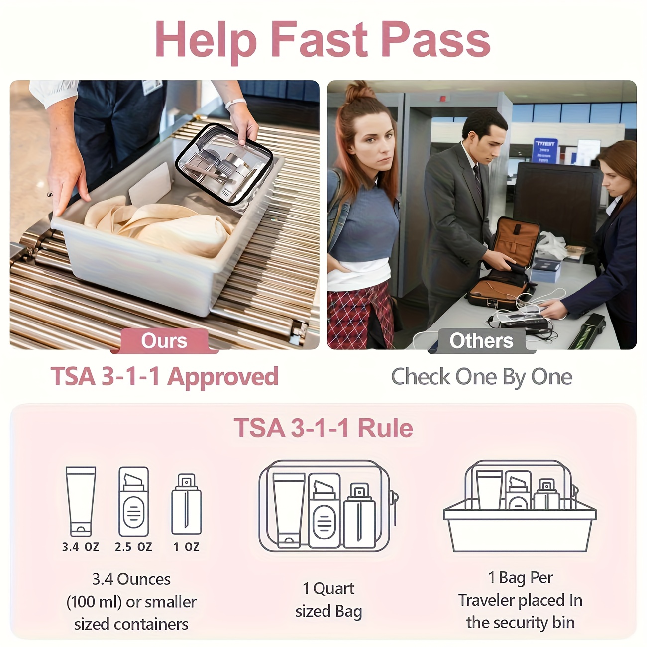 1pc Clear Makeup Bag Transpare - đánh giá và giá Toiletry Bag Tsa