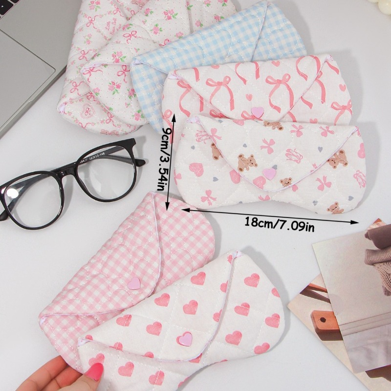 Ins Korean Plaid Fabric Heart  - đánh giá và giá Travel Accessories Pouch For Women