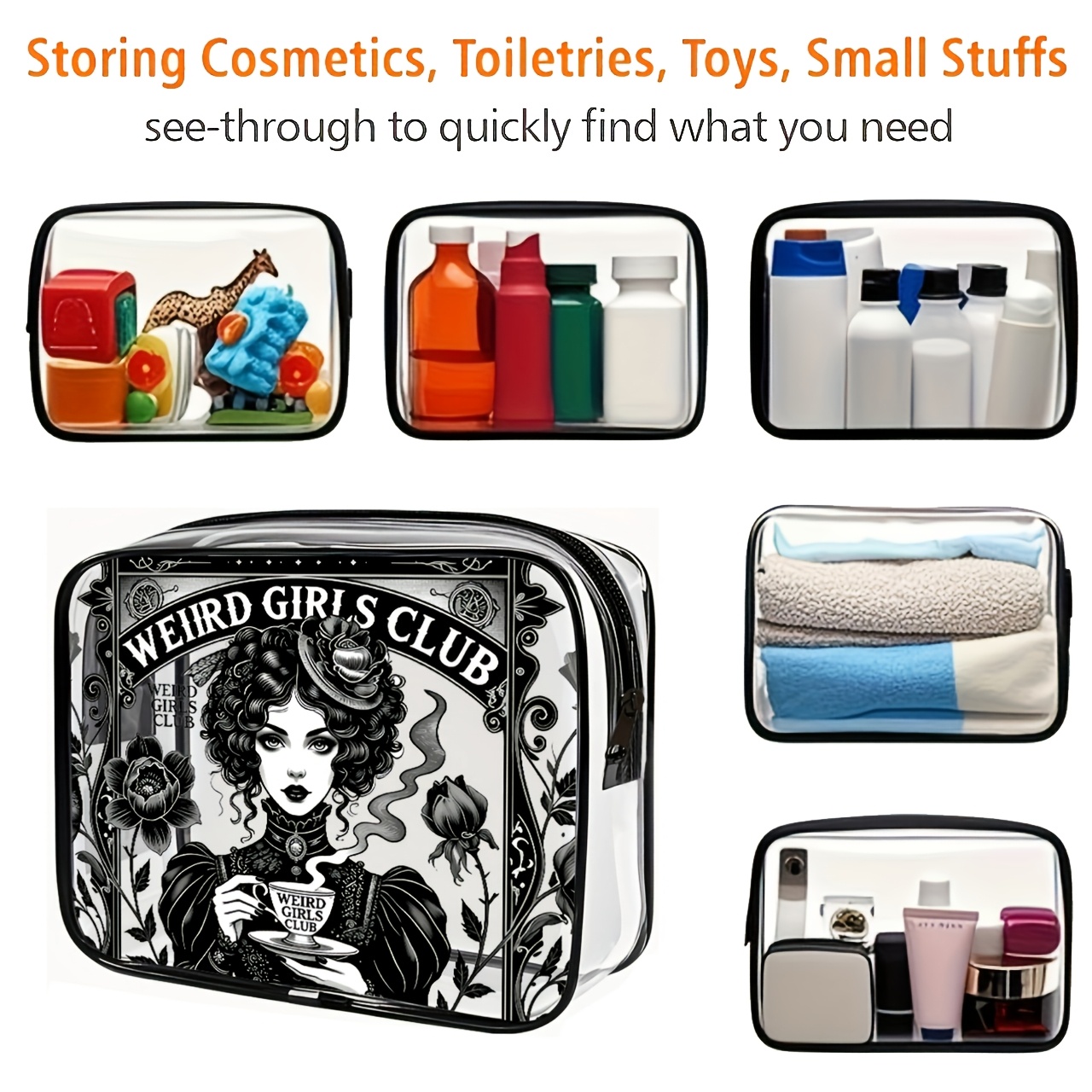 1PC Clear Makeup Bag Travel To - đánh giá và giá Toiletry Bag Tsa
