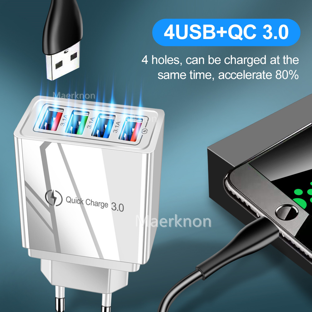 4 USB Fast Charging Head EU/US - đánh giá và giá Travel Accessories Inc