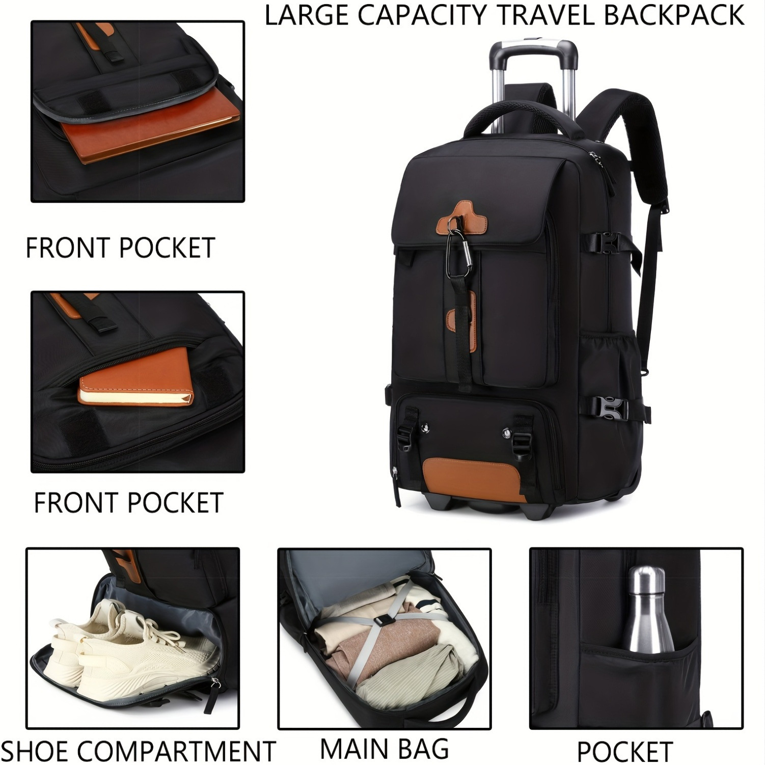 Rolling Backpack Large Capacit - đánh giá và giá Travel Accessories Bag For Men