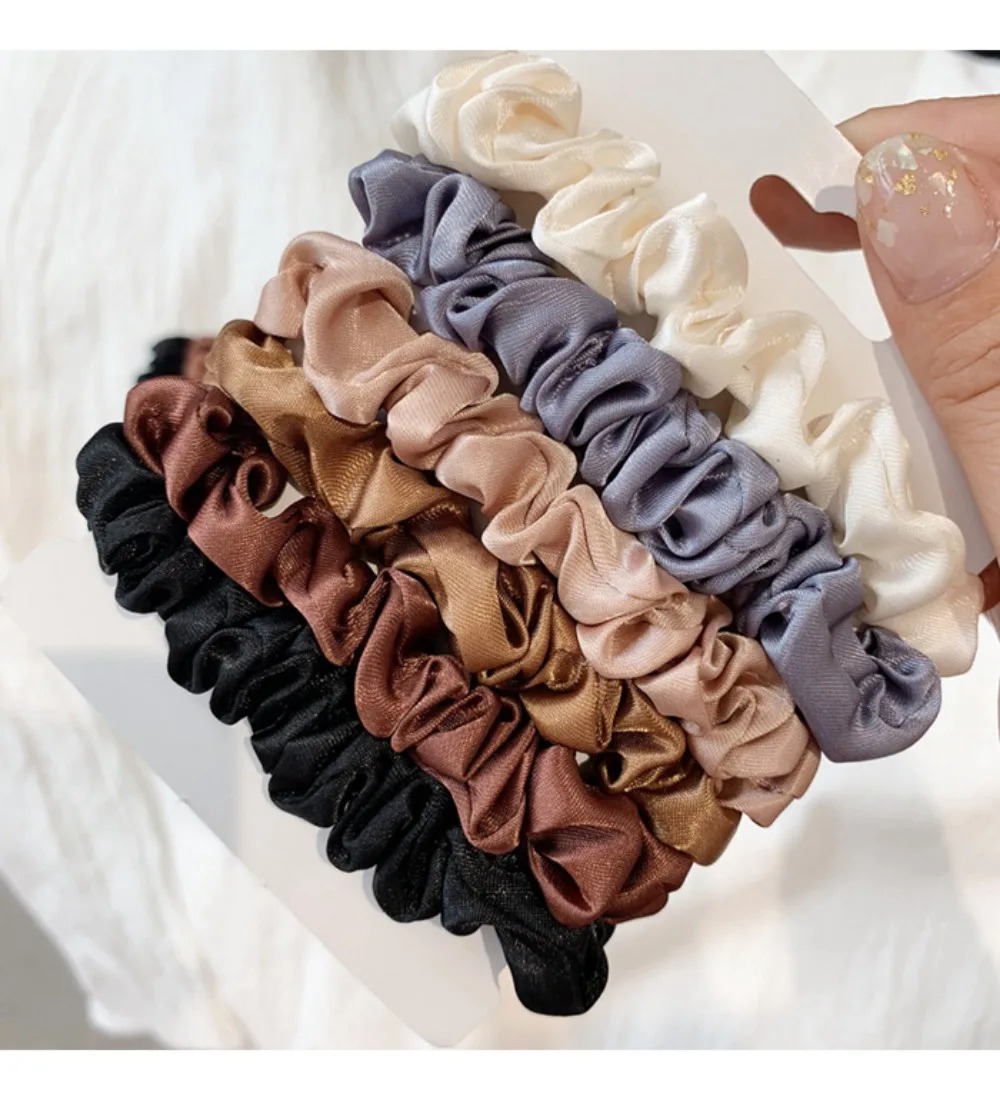 6Pcs Soft Satin Hair Scrunchie - đánh giá và giá Travel Accessories For Girls