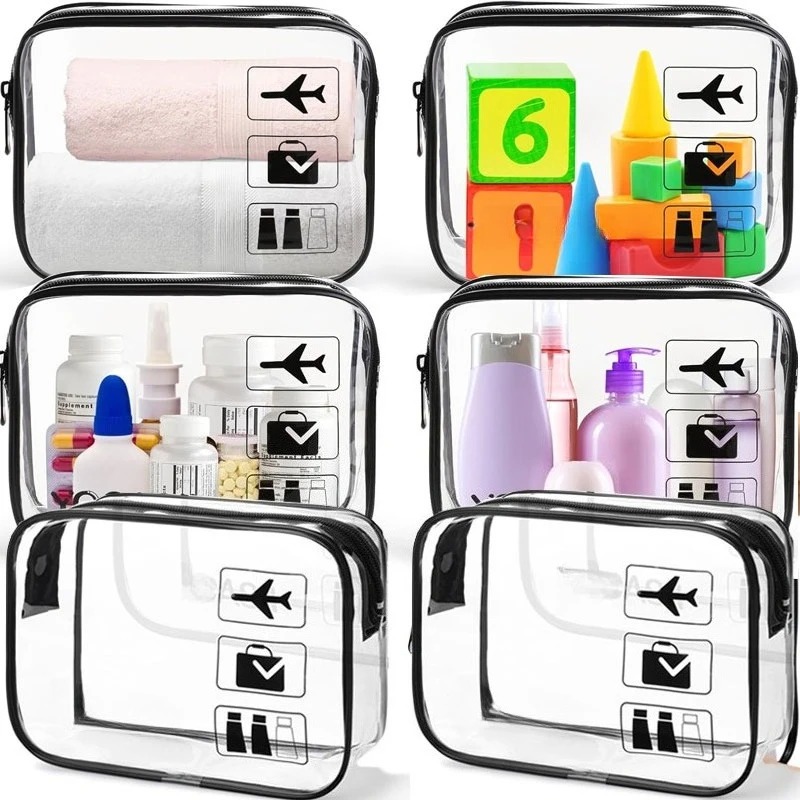 1/3pcs Transparent Zipper Make - đánh giá và giá Toiletry Bag Tsa