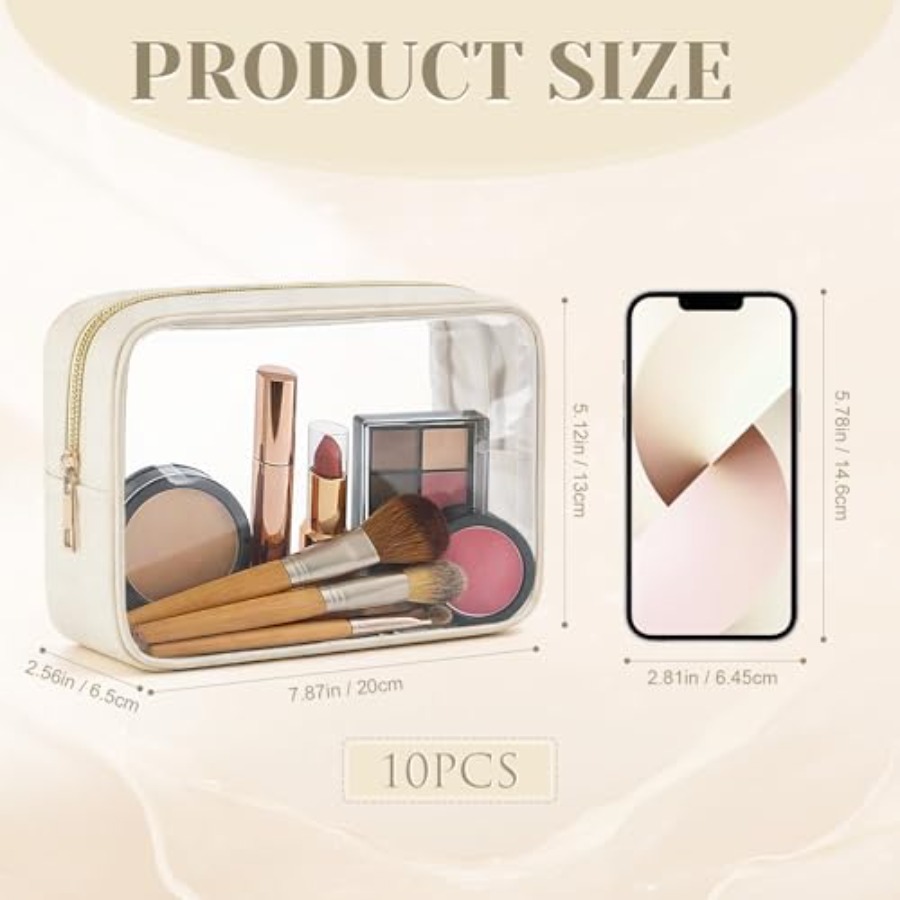 10 Pcs Clear Makeup Bag Bulk T - đánh giá và giá Toiletry Bag Tsa