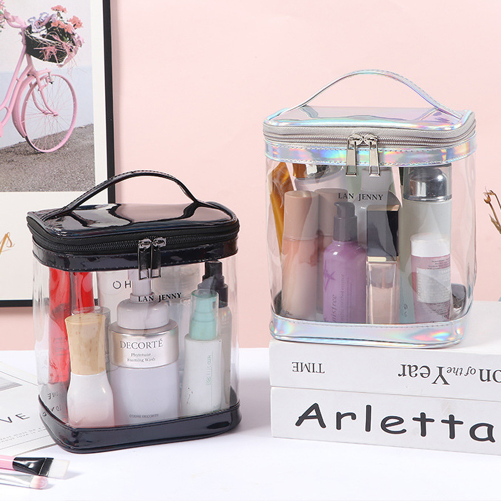 Clear PVC Makeup Bag with Hand - đánh giá và giá Toiletry Bag Tsa