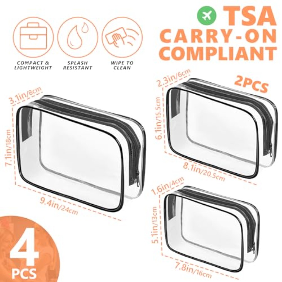 Clear Makeup Bag, Portable Tra - đánh giá và giá Toiletry Bag Tsa