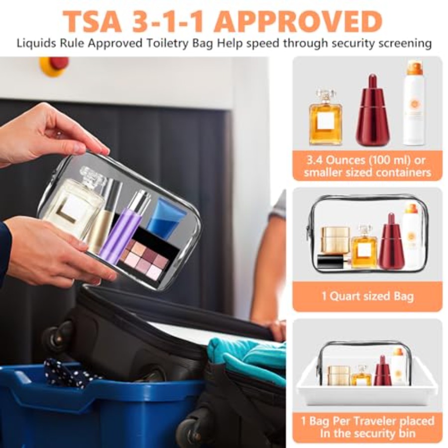 Clear Makeup Bag, Portable Tra - đánh giá và giá Toiletry Bag Tsa